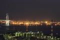 Keihin industrial district at night Royalty Free Stock Photo