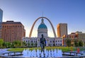 Keiner Plaza and Gateway Arch in St. Louis Royalty Free Stock Photo