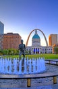 Keiner Plaza and Gateway Arch in St. Louis Royalty Free Stock Photo