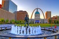 Keiner Plaza and Gateway Arch in St. Louis Royalty Free Stock Photo