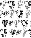 Keith haring funny dancing with white background.