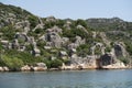 Kekova Island and the Ruins of the Sunken City Simena in the Antalya Province, Turkey Royalty Free Stock Photo