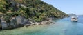 Kekova Island and the Ruins of the Sunken City Simena in the Antalya Province, Turkey Royalty Free Stock Photo