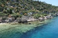 Kekova Island and the Ruins of the Sunken City Simena in the Antalya Province, Turkey Royalty Free Stock Photo