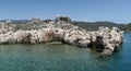 Kekova Island and the Ruins of the Sunken City Simena in the Antalya Province, Turkey Royalty Free Stock Photo