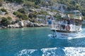 Boat trip excursionin in the Mediterranean sea.