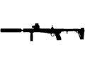 KEL-TEC, Keltec Sub 2000 GEN2 9mm or 40 S&W caliber semi automatic folding carbine, rifle detailed realistic silhouette