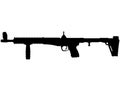 KEL-TEC, Keltec Sub 2000 GEN2 9mm or 40 S&W caliber semi automatic folding carbine, rifle detailed realistic silhouette