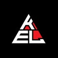 KEL triangle letter logo design with triangle shape. KEL triangle logo design monogram. KEL triangle vector logo template with red Royalty Free Stock Photo