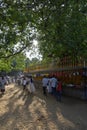 Worshippers circumambulating the Bodhi Tree at Kelaniya Raja Maha Vihara, Colombo Royalty Free Stock Photo