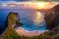 Kelingking Beach at sunset in Nusa Penida island, Bali, Indonesia. Royalty Free Stock Photo