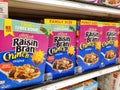 Kellogg`s Raisin Bran Crunch cereal at store Royalty Free Stock Photo
