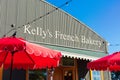 Kelly`s French Bakery above the entrance to the cafe