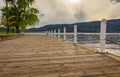 Kelowna Boardwalk, Canada. Promenade along the Okanagan Lake waterfront in Kelowna, BC Royalty Free Stock Photo