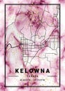 Kelowna - Canada Rose Marble Map