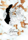 Kelowna - Canada Rosemallow Marble Map