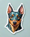 kelpie dog face portrait sticker isolated label