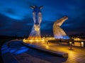 The Kelpies In Blue And Yellow Colours In Support Of Ukraine