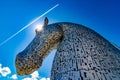 One of the Kelpies, 30 metre high horse-head sculptures at Falkirk, Scotland