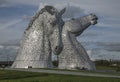 The Kelpies, horse-head sculptures, Scotland, the UK; sunny day.