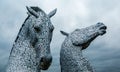 The Kelpies - a sculpture of a pair of giant metallic silver horse heads in Falkirk, Scotland