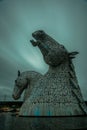 The Kelpies - a sculpture of a pair of giant metallic silver horse heads in Falkirk, Scotland