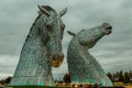 The Kelpies - a sculpture of a pair of giant metallic silver horse heads in Falkirk, Scotland