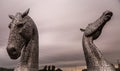 The Kelpies - a sculpture of a pair of giant metallic silver horse heads in Falkirk, Scotland