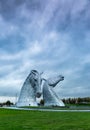 The Kelpies - a sculpture of a pair of giant metallic silver horse heads in Falkirk, Scotland