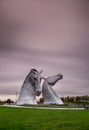 The Kelpies - a sculpture of a pair of giant metallic silver horse heads in Falkirk, Scotland