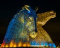 The Kelpies In Support Of Ukraine Are Light Up In Blue And Yellow