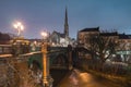 Kelvin bridge at night. Glasgow, Scotland Royalty Free Stock Photo