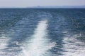 Kelvin wake pattern , kilwater behind the sailing ship, Lake Garda, Italy