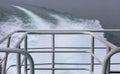 Kelvin wake pattern , kilwater behind the sailing ship, Lake Garda, Italy