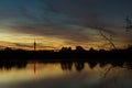 KEMA toren with a sunset and blue sky Royalty Free Stock Photo