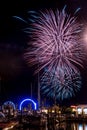 Kemah Beach Fireworks Royalty Free Stock Photo