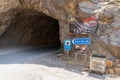 Kemaliye city sign at the entrance of the tunnel around Dark Canyon (Karanlik