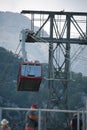 Kemer, Antalya. Cableway Olympos Teleferik. Wagon and steel support