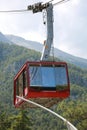 Kemer, Antalya. Cableway Olympos Teleferik. Wagon close-up