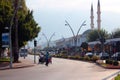 Kemer, Turkey - August 14, 2022: Street view of Kemer, Antalya Province in southwestern Turkey. Kemer is a popular resort town in