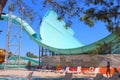 Kemer, Turkey - August 22, 2020: Water slides at Dolusu aquapark Royalty Free Stock Photo