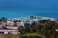 Kemer, Turkey - March 14, 2022: Aerial view of Kemer, Antalya Province in southwestern Turkey. Kemer is a popular resort town in