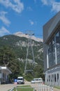 KEMER, TURKEY - MAY 08, 2018: a support tower of the cable car