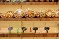 Kemer, Turkey - May 25, 2021: Large assortment of condiments in a Turkish souvenir shop. Selection of seasonings in the