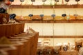 Kemer, Turkey - May 25, 2021: Large assortment of condiments in a Turkish souvenir shop. Selection of seasonings in the