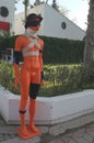 KEMER, TURKEY - MAY 07, 2018: orange mannequin bandaged