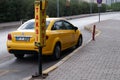 Taxi on streets of Antalya. In Turkey taxi services enjoy wide popularity