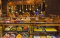 KEMER, TURKEY - OCT 4, 2017: Traditional turkish delight in Kemer Old Bazaar store