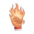 Fist Hand with Fire Royalty Free Stock Photo