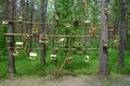 Kemerovo, feeders and houses for birds in the Park